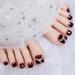 Wine Red Square Fake Toenails ABS Material Gentle to Nails & Skin Nails for Women and Girl Nail Salon