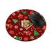 WIRESTER 7.88 inches Round Standard Mouse Pad Non-Slip Mouse Pad for Home Office and Gaming Desk - Red Christmas Cookies Gingerbread