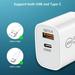 Ultra Fast Charging Type-C PD (Power Delivery) Dual Port Cube Wall Charger and 3A USB-A & USB-C USB-C to USB-C Cable (6 Feet) for Samsung Galaxy Z Flip 4 Z Flip 3 Z Flip 2 - White