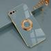 for iPhone 8 Plus/iPhone 7 Plus Case with Ring Holder 360 Rotatable Magnetic Kickstand Support Car Mount Slim Shockproof for Women Men Protective Phone Case 5.5 Blue Gray/Gold