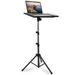 [Pack of 2] Projector Tripod Stand Folding Laptop Stand w/ Height Tilt Adjustment Portable DJ Equipment Holder Mount Elevator For Stage Studio Home Office