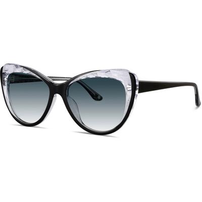 Zenni Women's Cat-Eye Rx Sunglasses Black Plastic Full Rim Frame