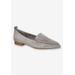 Wide Width Women's Alessi Casual Flat by Bella Vita in Grey Suede Leather (Size 9 W)