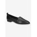 Extra Wide Width Women's Alessi Casual Flat by Bella Vita in Black Leather (Size 10 WW)