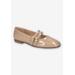 Extra Wide Width Women's Davenport Casual Flat by Bella Vita in Nude Patent (Size 9 WW)