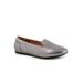 Wide Width Women's Shelby Casual Flat by SoftWalk in Pewter (Size 9 W)