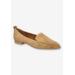 Extra Wide Width Women's Alessi Casual Flat by Bella Vita in Cognac Suede Leather (Size 9 WW)