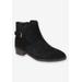 Extra Wide Width Women's Dora Bootie by Bella Vita in Black Suede Leather (Size 9 WW)