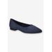 Extra Wide Width Women's Mireya Casual Flat by Bella Vita in Navy Suede (Size 10 WW)