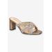 Extra Wide Width Women's Carmen Dressy Sandal by Bella Vita in Bronze Suede (Size 9 WW)