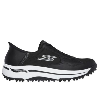 Skechers Men's Slip-ins: GO GOLF Arch Fit - Line Up Shoes | Size 11.5 | Black/White | Leather/Textile/Synthetic