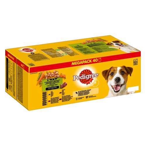 40x 100g Pedigree Frischebeutel Multipack (4 Varietäten in Soße) Hundefutter nass