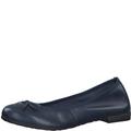 MARCO TOZZI Damen Ballerinas aus Leder mit Schleife, Blau (Navy), 40