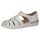 CAPRICE Damen Sandalen flach aus Leder mit Klettverschluss Schuhweite H Mehrweite, Weiß (White Nappa), 42 EU