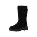 Tamaris COMFORT Damen Stiefel ohne Absatz mit Reißverschluss und Stoffbund Flach Comfort Fit, Schwarz (Black), 37 EU