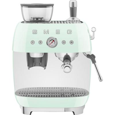 SMEG Espressomaschine "EGF03PGEU", grün (pastellgrün), B:44cm H:44,3cm T:34cm, Kaffeemaschinen, mit integrierter Kaffeemühle