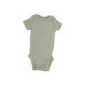 Carter's Short Sleeve Onesie: Green Bottoms - Size Newborn