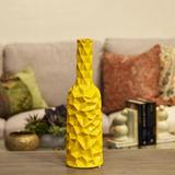 Benzara Ceramic Round Bottle Vase Ceramic in Yellow | 19.5 H x 5.25 W x 5.25 D in | Wayfair 24444