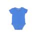 Carter's Short Sleeve Onesie: Blue Bottoms - Size 6 Month