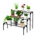 Arlmont & Co. 3-Tier Outdoor Metal Heavy Duty Plant Display Stand Metal in Black | 26 H x 34 W x 26 D in | Wayfair 806CCF27BBD74224AA6B3CC5319450D6