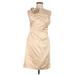 Phoebe Couture Cocktail Dress - Formal One Shoulder Sleeveless: Tan Dresses - Women's Size 6