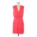 Thakoon Collective Casual Dress - Mini V-Neck Sleeveless: Pink Solid Dresses - Women's Size 8