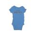 Carter's Short Sleeve Onesie: Blue Bottoms - Size Newborn