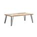 Riz 50 Inch Rectangular Coffee Table, Live Edge, Black Iron Hairpin Legs