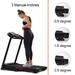 Portable Foldable Black Treadmills 300 lbs Weight Treadmill w/ Incline