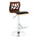 34-43, Inch Adjustable Height Barstool, Open Back, Wood, Black Faux Leather