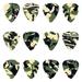 Exotic Plectrums - Celluloid Woodland Camouflage Guitar Or Bass Pick - 0.96 mm Heavy Gauge - 351 Shape - 12 Pack