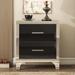 2-Drawer High Gloss Bedside Table End Table with Metal Handle for Bedroom Mirrored Nightstand Sofa Side Table