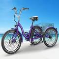 24Inch Adult Electric Tricycles 3 Wheel Electric Bike for Adult 15.5 mph 500W Electric Trikes for Seniorsï¼Œ7-Speed & 4 Adjustable Riding Modes Electric Tricycle with 36V Removable Lithium Battery