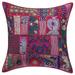 Stylo Culture Indian Cotton Living Room Throw Pillow Sham Cover Dark Pink 20x20 Bohemian Vintage Patchwork Indian Couch Cushion Cover 50 x 50 cm Decorative Abstract Square Pillowcase | 1 Pc