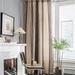 Nvzi Cotton Linen Striped Window Curtain Farmhouse Country Style Room Darkening Rod Pocket Curtain Panel for Bedroom Living Room 1 Piece (Coffee 59 x102 )