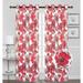 Floral Darkening Window Panel Thermal Insulated 100% Blackout Drapes 54â€�Width 84 Inch Long (Pair) For Living Room Bedroom & Dining Miami Collection (Red)