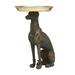 8 x 13 Bronze Polystone Dog Sculpture with Gold Metal Tray by DecMode