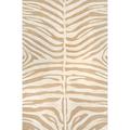 nuLOOM Zebra Hand Tufted Plush Wool Area Rug 8 x 10 Tan