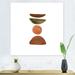 DESIGN ART Designart Minimal Half Moons And Orange Full Moon Modern Canvas Wall Art Print 36 in. wide x 36 in. high