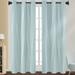 Sanviglor Thermal Insulated Blackout Window Treatments Grommet Room Darkening Curtain Floral Printed Window Drapes for Bedroom Living Room Light Blue 132*182CM