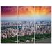 Design Art New York Beautiful Manhattan Skyline - 3 Piece Graphic Art on Wrapped Canvas Set