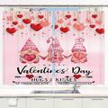 Valentines Kitchen Curtains Valentine s Day Valance Curtains Red Flower Farm Truck Love Balloon Window Treatment Valances for Bedroom Bathroom Laundry Room Fabric 2 Panels 21 x 45 Inch