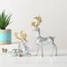 Eummy 2Pcs Nordic Style Origami Elk Decor Resin Origami Reindeer Statue Creative Craft Sitting Standing Deer Figurine for Home Office Decor