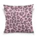 Pink Furry Leopard Leather Skin Square Throw Pillow Covers Couch Decorative Pillow Cases Outdoor Sofa Cushion Cover Modern Decor for Bed Living Room 20 x 20