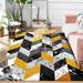 Yellow Black Geometric Area Rugs Indoor Non-Slip Rug Abstract Yellow Black Rug Rubber Backing Floor Mats Home Decor Carpet For Living Room 4 x 6