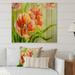 DESIGN ART Designart Vintage Red Tulips Flowers II Traditional Print on Natural Pine Wood - 3 Panels 45 inches x 40 inches - 3 Panels