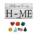 Home Wreaths for Front Door Wooden Hanging Sign Welcome To Our Home Seasonal Door Hanger Home Door Hanger Seasonal Welcome Sign Mens House Decorations Living Room Key Wall Decorations for Living Room