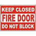 Vinyl Stickers - Bundle - Safety and Warning & Warehouse Signs Stickers - Keep Closed Do Not Block Fire Door Sign - 3 Pack (18 x 24 )