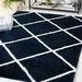 Tahoe Collection Area Rug - 8 X 10 Navy & White Trellis Design Non-Shedding & Easy Care 1.2-Inch Thick Ideal For High Traffic Areas In Living Room Bedroom (THO676N)