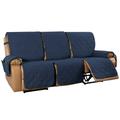 CJC Recliner Sofa Cover for 3 Seaters Seamed Waterproof One-Piece Sofa Cushion Armchair Slipcover with Elastic Band for Living Room (Navy Blue)